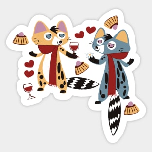 Genet-cats in love Valentines #2 Sticker